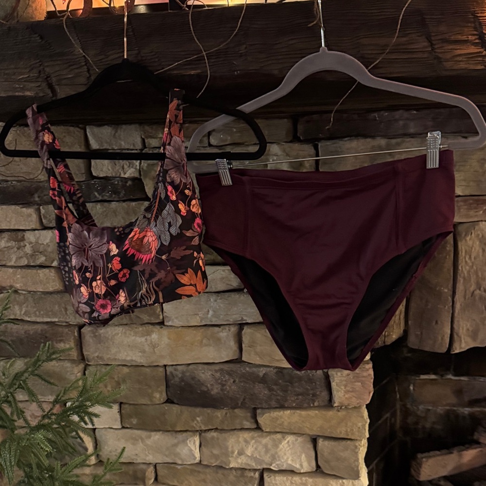 Title Nine Burgandy/Merlot Bikini Set
